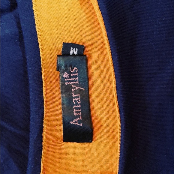 💙 Anthropologie Amaryllis Navy and Gold Sailor Tunic 1980’s Style MEDIUM - Picture 5 of 8